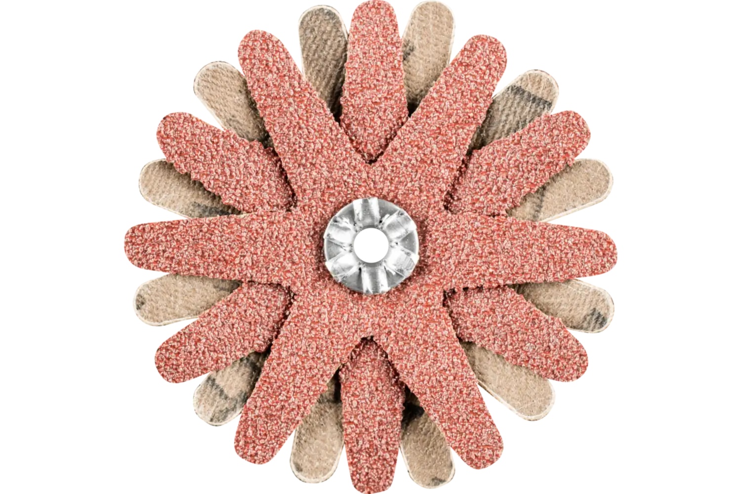 Picture of Pferd Polistar-Tube Abrasive Star, 2-1/4" dia, 4 Layers, 4mm Bore, 60 Grit, Aluminum oxide
